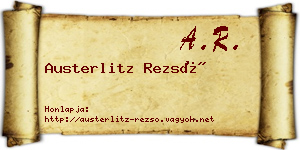 Austerlitz Rezső névjegykártya